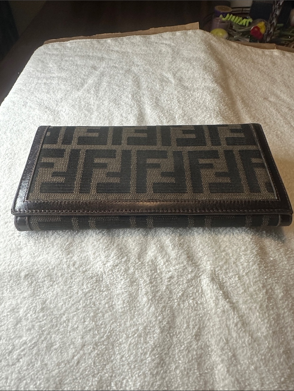 Fendi Brown Zucca Monogram Continental Wallet